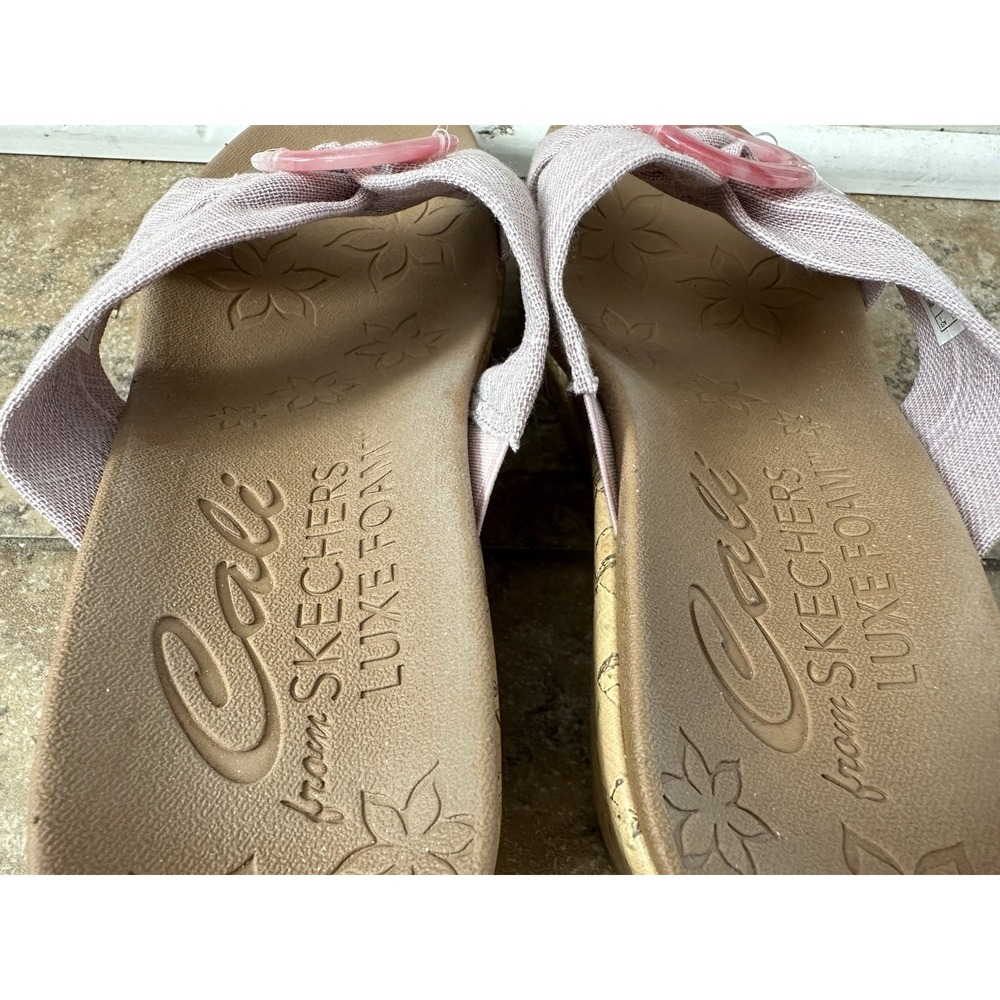 SKECHERS CALI LUX FOAM WOMENS 119327 CORK SLIDE SANDALS SPRING SUMMER SHOES- 9.5 - Picture 5 of 8